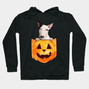 Bull Terrier Dog In Pumpkin Pocket Halloween Hoodie